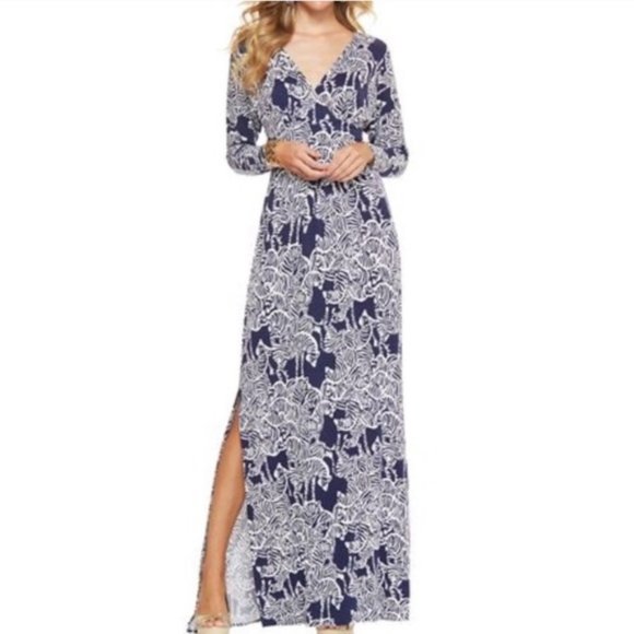 Riana Zebra Print Long Sleeve Dress 